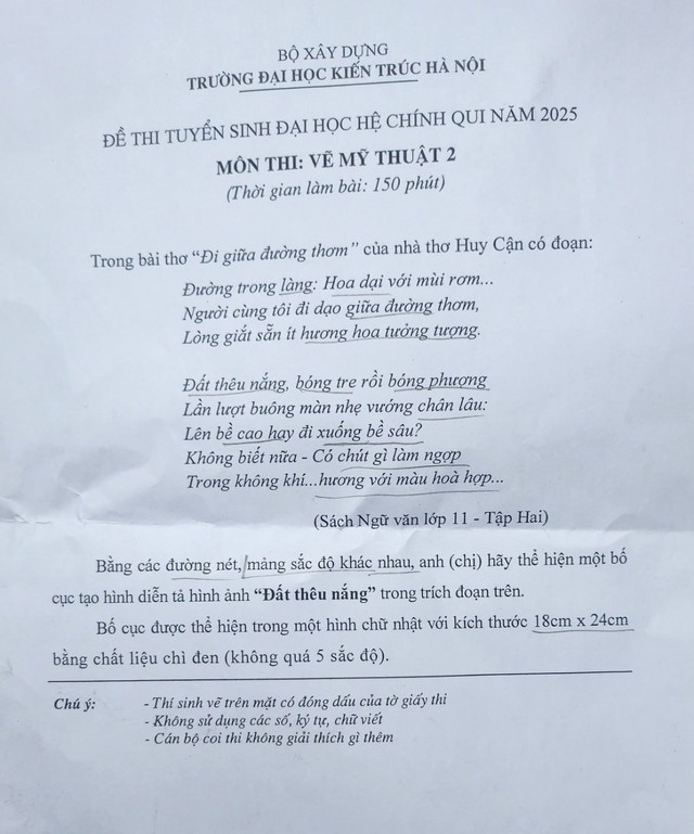 Đề thi Vẽ đang hot nhất MXH: Thơ như đề Văn, ai đọc xong cũng thổn thức vì quá có gu!- Ảnh 1.