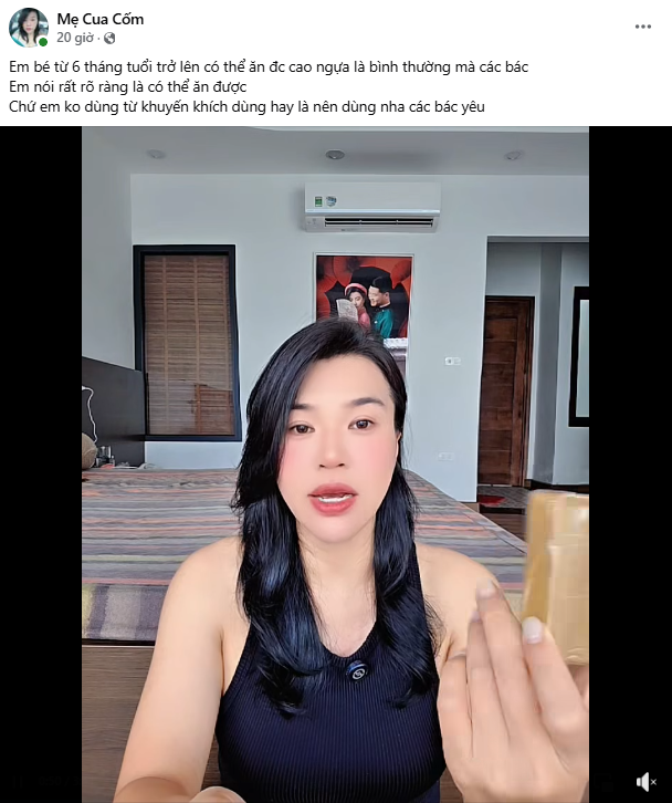 Mẹ Cua Cốm chính thức lên tiếng về ồn ào bán cao ngựa cho trẻ từ 6 tháng tuổi- Ảnh 2.