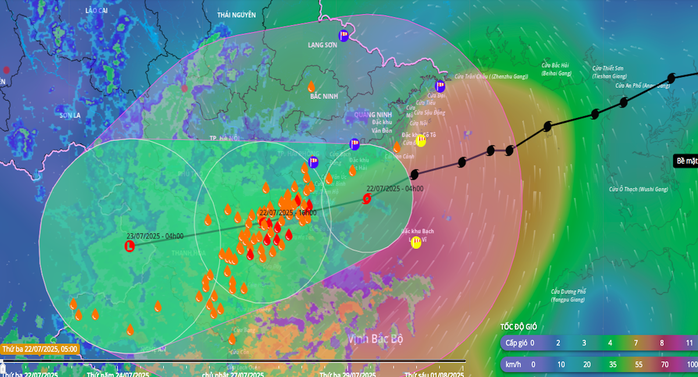 Bão số 3 (Wipha) giật cấp 13, cách Hải Phòng 70 km,  Hưng Yên 80 km- Ảnh 1.