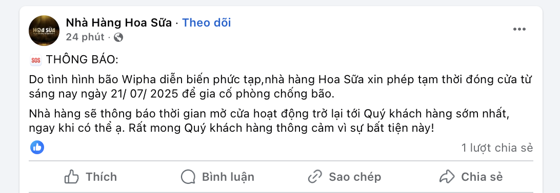 Nhiều dịch vụ kinh doanh tạm dừng hoạt động do ảnh hưởng của bão số 3 Wipha - Ảnh 5.