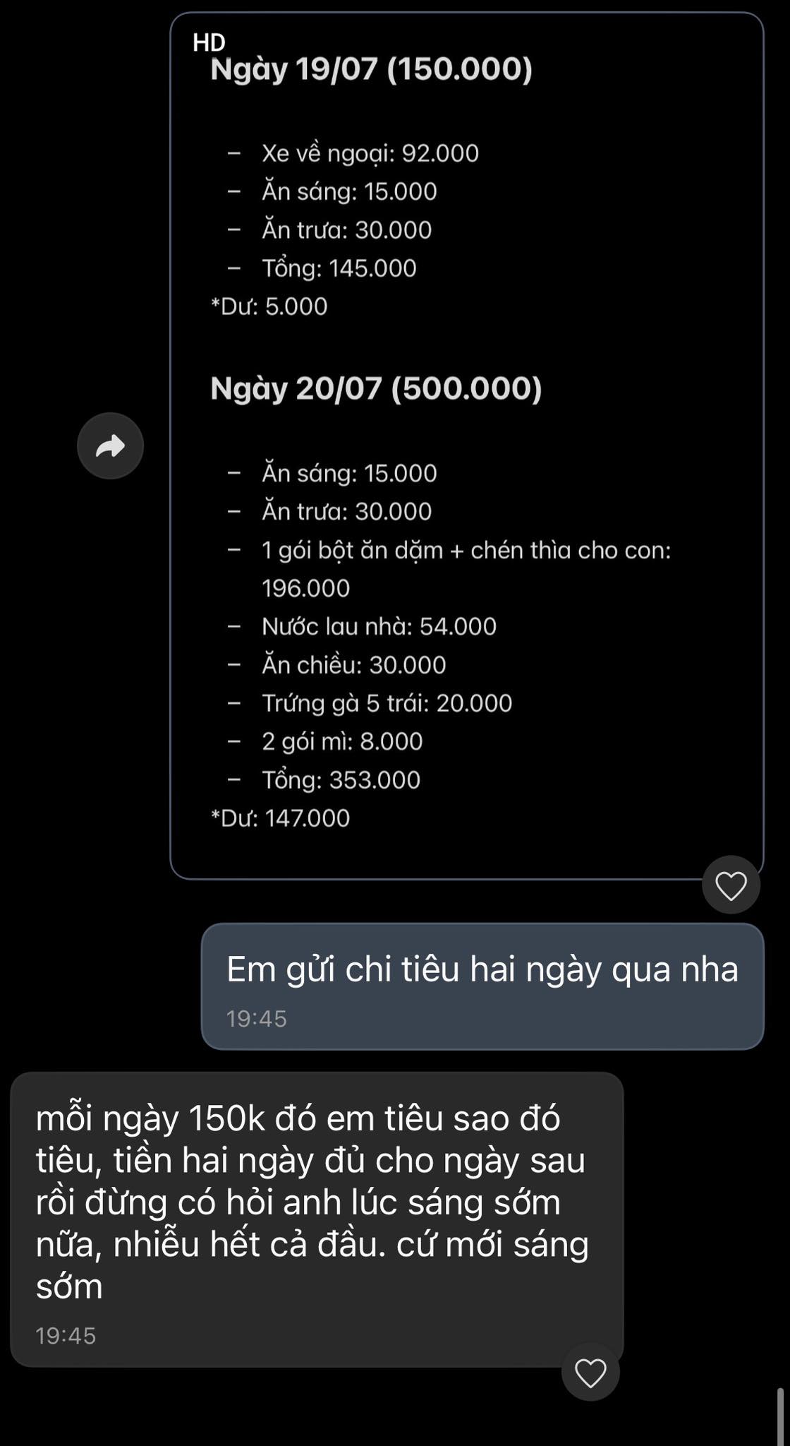 "Mỗi ngày 150k tiêu sao thì tiêu": Sự thật xót xa sau dòng tin nhắn sao kê chi tiêu- Ảnh 1.