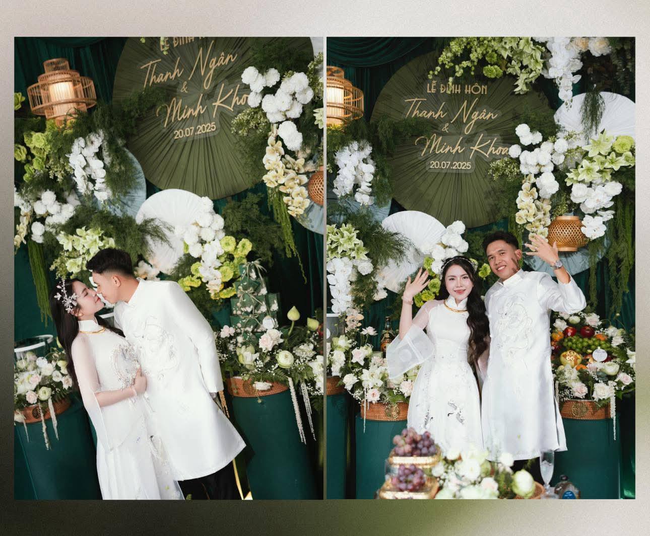 Hình ảnh hiếm hoi trong lễ đính hôn của cầu thủ U23 Việt Nam và cô chủ tiệm vàng- Ảnh 2. Hình ảnh hiếm hoi trong lễ đính hôn của cầu thủ U23 Việt Nam và cô chủ tiệm vàng- Ảnh 2.