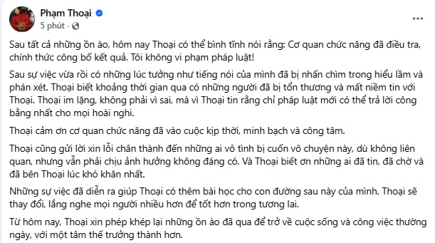 Toàn bộ phản hồi của Phạm Thoại sau khi có kết luận từ phía cơ quan công an về "ồn ào từ thiện 16 tỷ" - Ảnh 2.