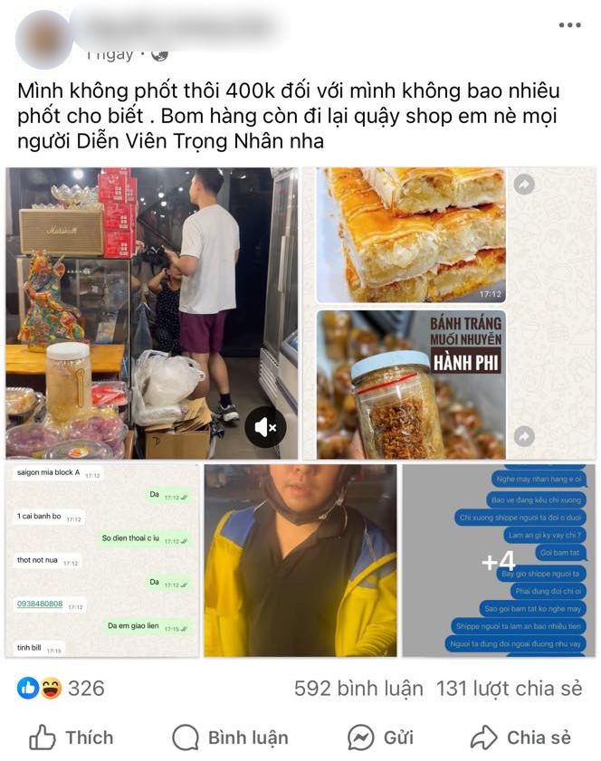 Nam diễn viên bị chủ tiệm bánh bò tố "bom hàng" - cuộc tranh cãi thu hút hàng nghìn người theo dõi: Chuyện gì đây? - Ảnh 1.