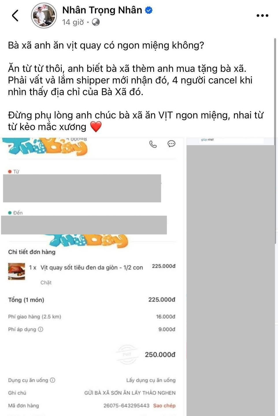 Diễn viên Trọng Nhân gửi 1/2 con vịt quay làm hoà với chủ tiệm bánh bò, netizen: Thân chưa mà giỡn vậy trời!- Ảnh 2. Diễn viên Trọng Nhân gửi 1/2 con vịt quay làm hoà với chủ tiệm bánh bò, netizen: Thân chưa mà giỡn vậy trời!- Ảnh 2.