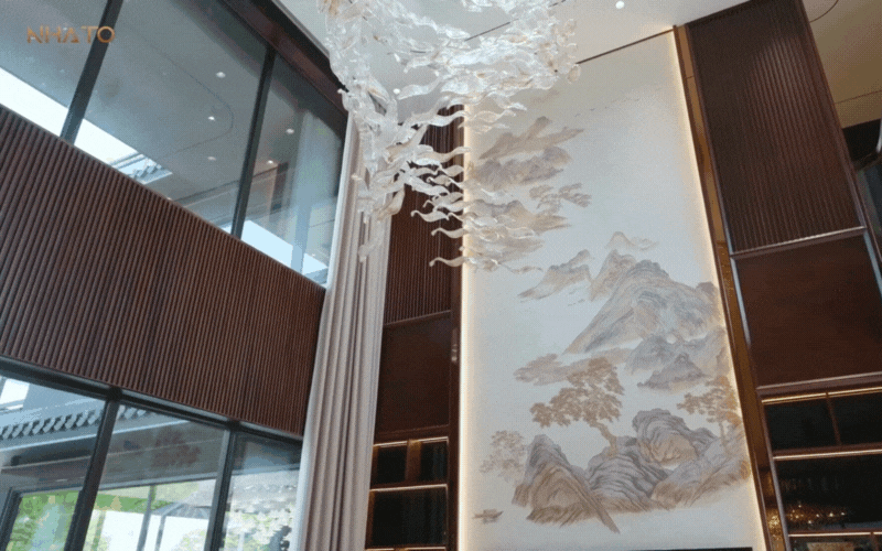 Bên trong biệt phủ hình chữ "H" rộng 1.200m2 đậm chất Á Đông của gia chủ yêu trà đạo - Ảnh 17.