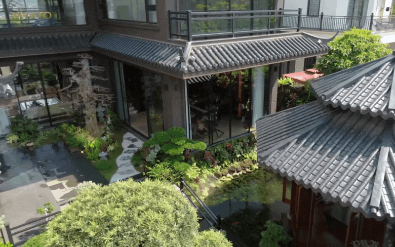 Bên trong biệt phủ hình chữ "H" rộng 1.200m2 đậm chất Á Đông của gia chủ yêu trà đạo - Ảnh 12.