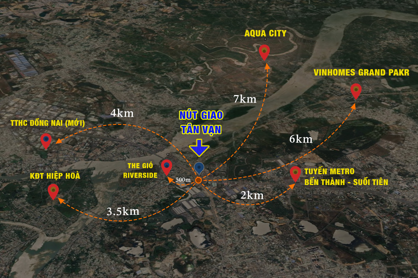 Toàn cảnh nút giao phức tạp nhất vành đai 3, nằm ở giao điểm của trung tâm hành chính mới tỉnh Đồng Nai, dự án 72.000 tỷ của Sun Group, đại đô thị của Vinhomes- Ảnh 5.