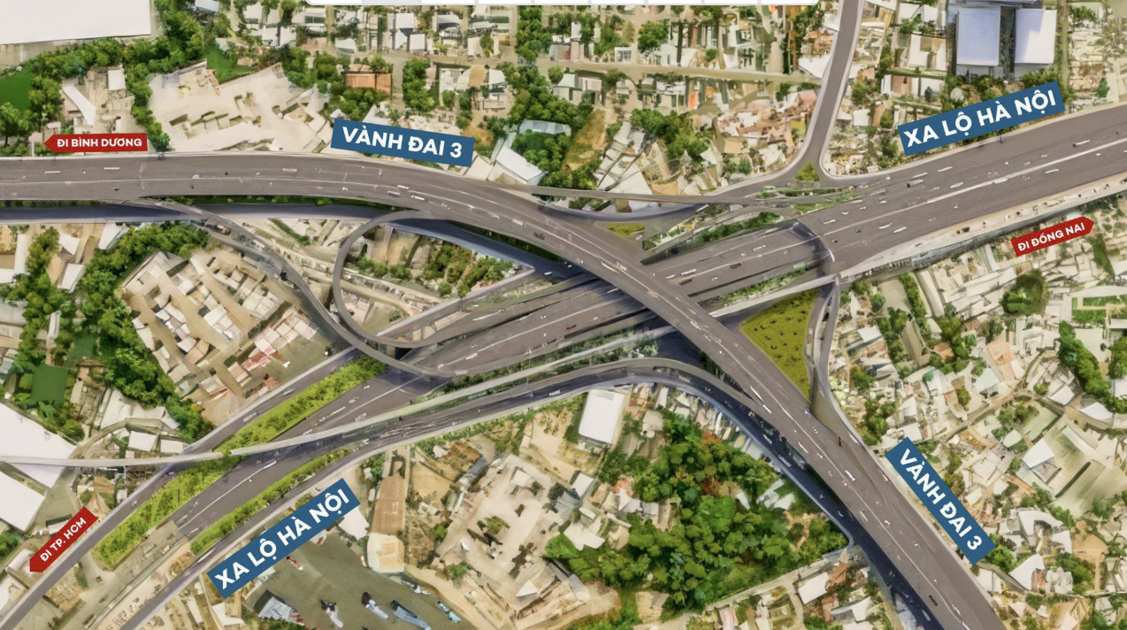 Toàn cảnh nút giao phức tạp nhất vành đai 3, nằm ở giao điểm của trung tâm hành chính mới tỉnh Đồng Nai, dự án 72.000 tỷ của Sun Group, đại đô thị của Vinhomes- Ảnh 2.
