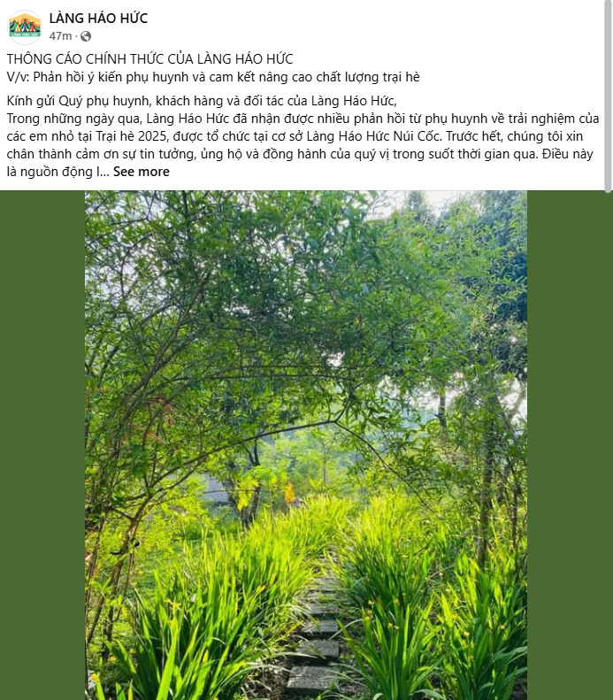 Lần thứ 4 Làng Háo Hức lên tiếng: Làm rõ vấn đề vệ sinh, cơ sở vật chất, khuyến cáo phụ huynh- Ảnh 1.