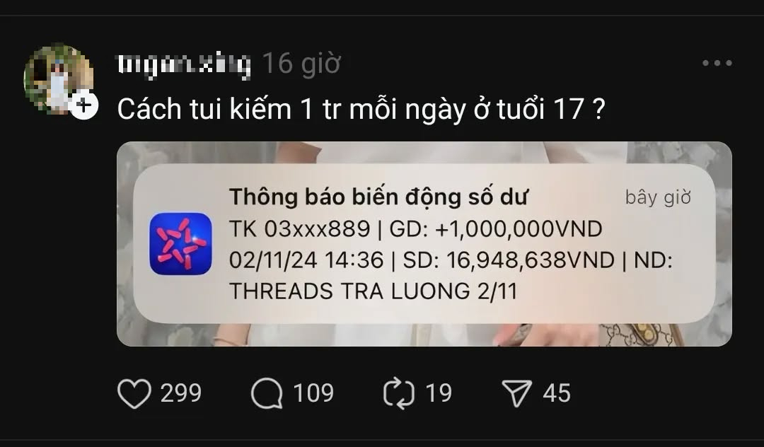 Dân tình liên tục khoe được mạng xã hội Threads trả lương đến vài chục triệu đồng: Có thật không?- Ảnh 1.