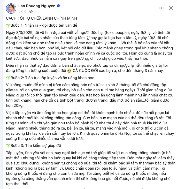 Lan Phương chia sẻ sau hình ảnh bạo bệnh, tiết lộ thông tin về "bạo hành tâm lý" - Ảnh 1.
