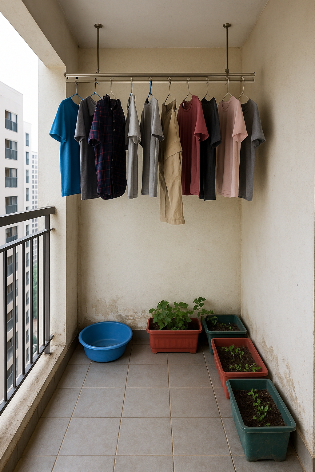 Ban công trước chỉ để phơi đồ - sau thành góc café thư giãn 3m² với 5 triệu đồng- Ảnh 1. Ban công trước chỉ để phơi đồ - sau thành góc café thư giãn 3m² với 5 triệu đồng- Ảnh 1.