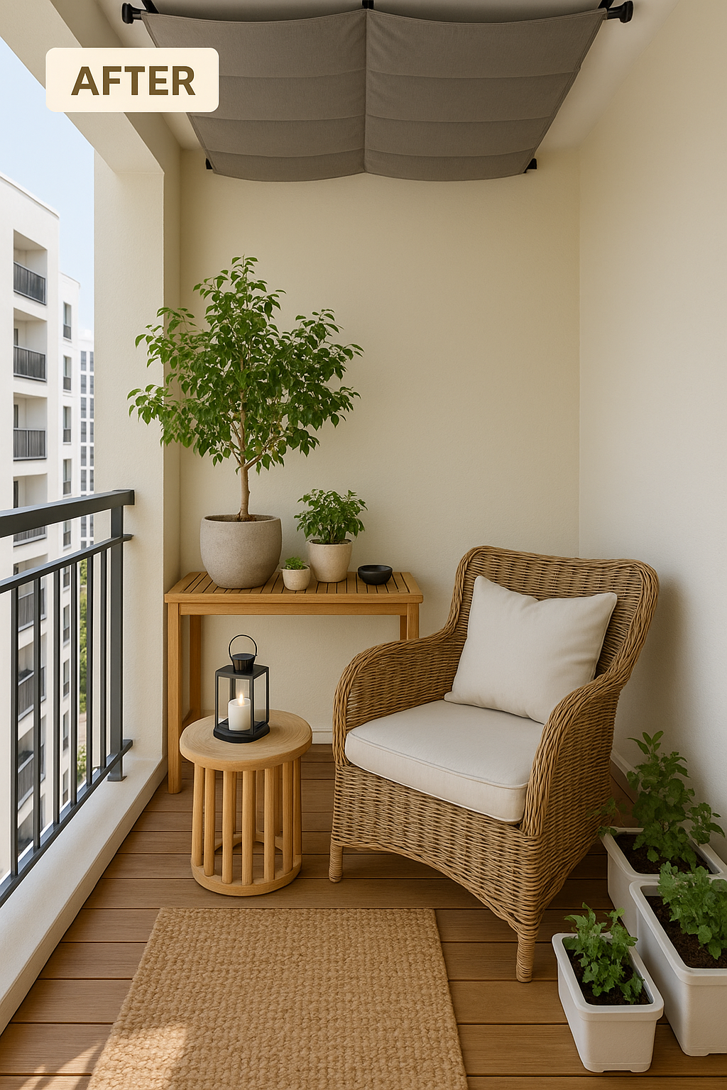 Ban công trước chỉ để phơi đồ - sau thành góc café thư giãn 3m² với 5 triệu đồng- Ảnh 2. Ban công trước chỉ để phơi đồ - sau thành góc café thư giãn 3m² với 5 triệu đồng- Ảnh 2.