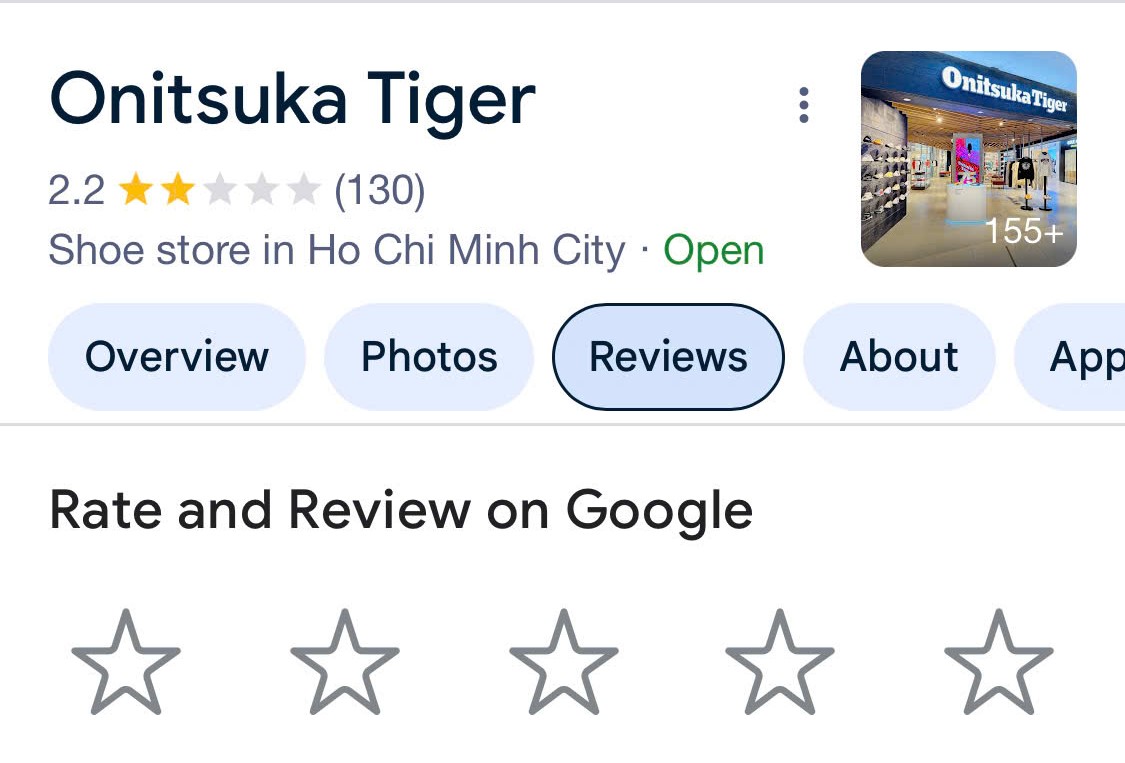 Onitsuka Tiger Việt Nam nhận bão 1 sao, khách hàng đồng loạt bức xúc với thái độ khó hiểu của nhân viên- Ảnh 2.