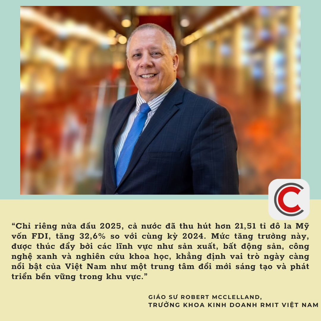 Giáo sư Robert McClelland, Trưởng khoa Kinh doanh RMIT Việt Nam: "Câu chuyện FDI của Việt Nam thực sự mang tính đột phá" - Ảnh 2.