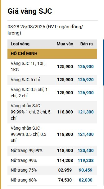 Sáng nay: Giá vàng miếng vọt lên sát mốc 127 triệu đồng/lượng, tiếp tục lập kỷ lục mới- Ảnh 2.