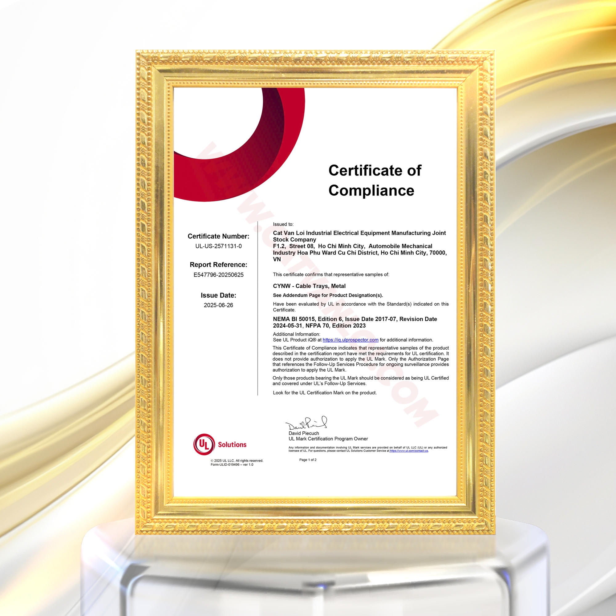 Máng cáp lưới Cát Vạn Lợi đạt chứng nhận UL Listed - NEMA BI 50015 - Ảnh 2. Máng cáp lưới Cát Vạn Lợi đạt chứng nhận UL Listed - NEMA BI 50015 - Ảnh 2.
