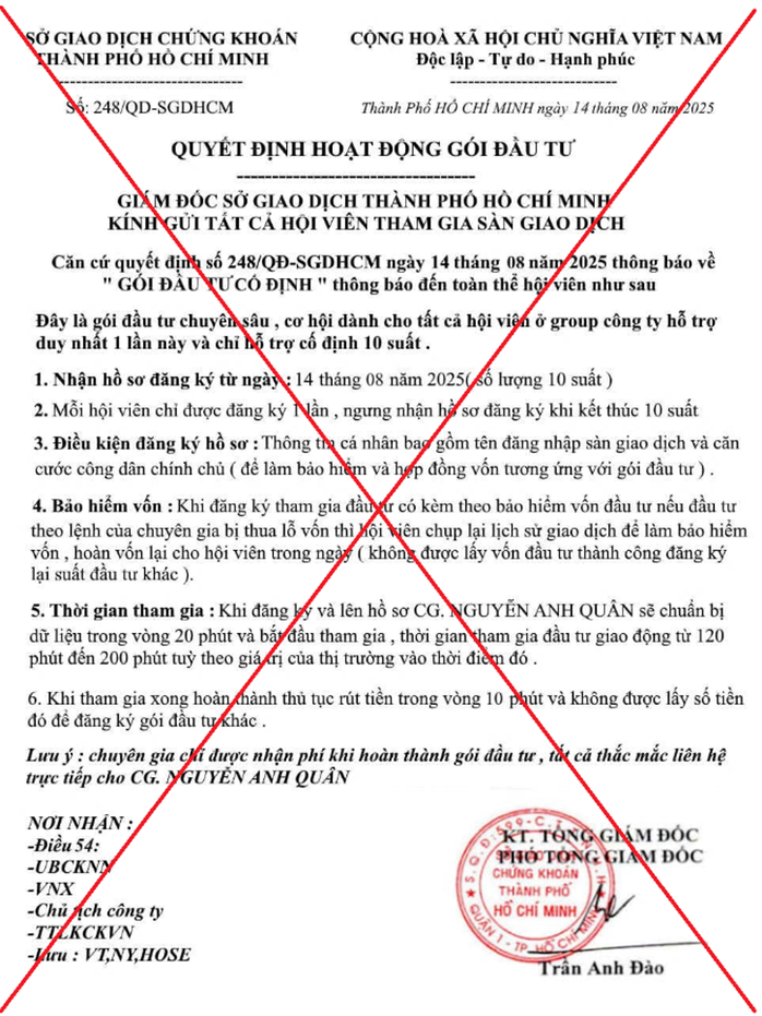 Hàng loạt quyết định, hợp đồng của Sở Giao dịch chứng khoán TP HCM bị giả mạo- Ảnh 2.