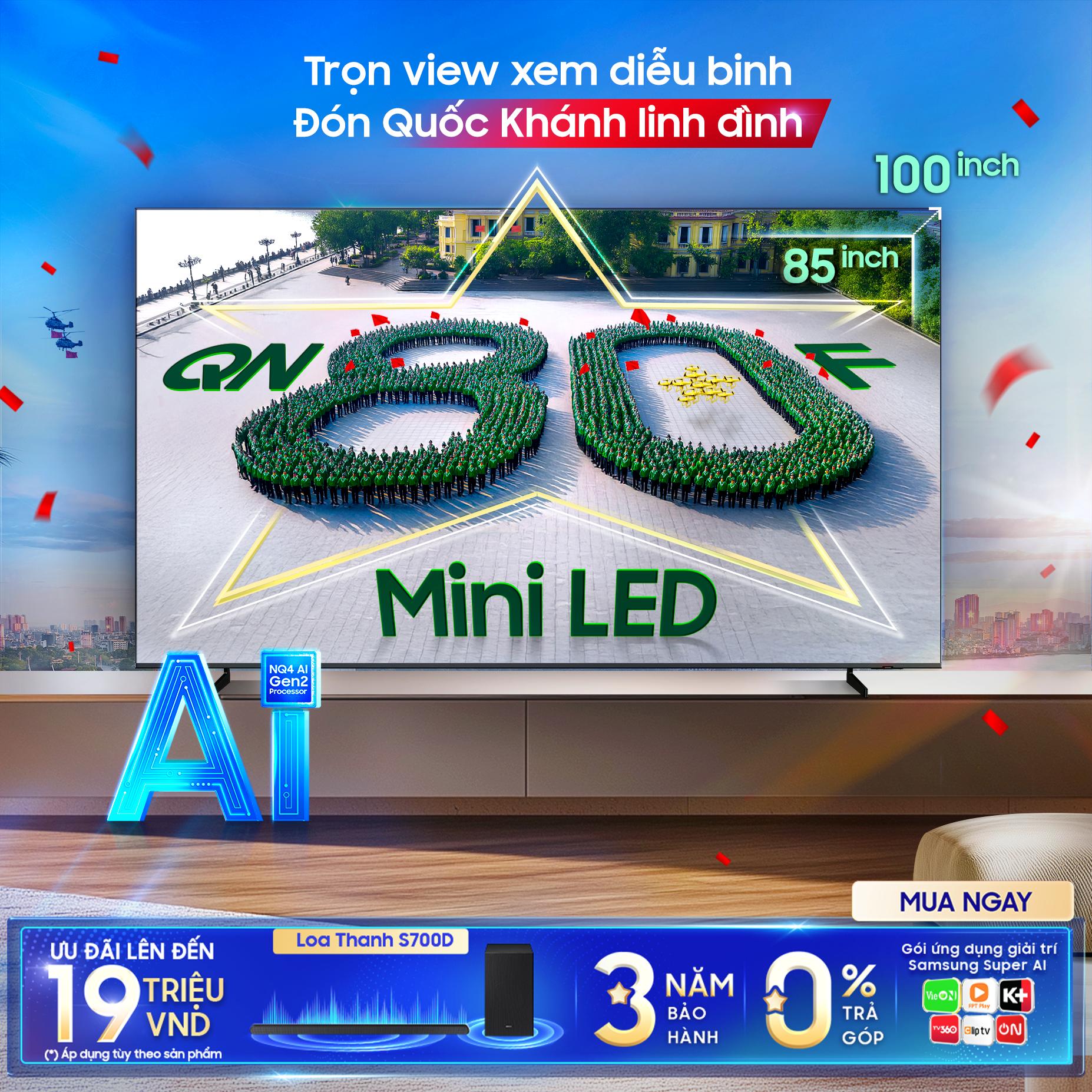 5 lý do Samsung AI TV là lựa chọn hoàn hảo cho trải nghiệm đón Quốc khánh tại gia - Ảnh 2. 5 lý do Samsung AI TV là lựa chọn hoàn hảo cho trải nghiệm đón Quốc khánh tại gia - Ảnh 2.