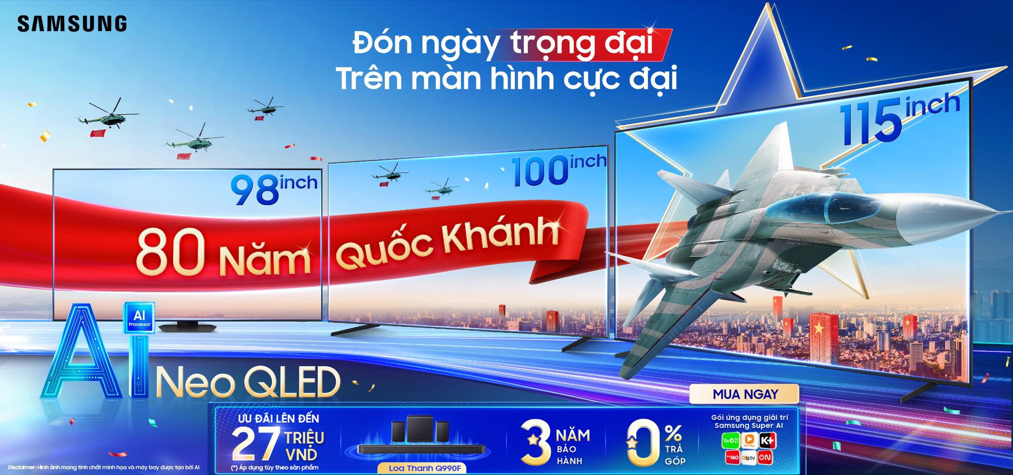 5 lý do Samsung AI TV là lựa chọn hoàn hảo cho trải nghiệm đón Quốc khánh tại gia - Ảnh 3. 5 lý do Samsung AI TV là lựa chọn hoàn hảo cho trải nghiệm đón Quốc khánh tại gia - Ảnh 3.