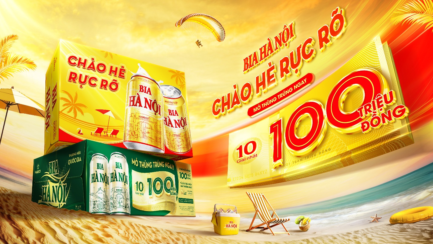 Trúng ngay 100 triệu đồng tiền mặt với chương trình khuyến mại  “Chào hè rực rỡ” cùng Bia Hà Nội - Ảnh 1.
