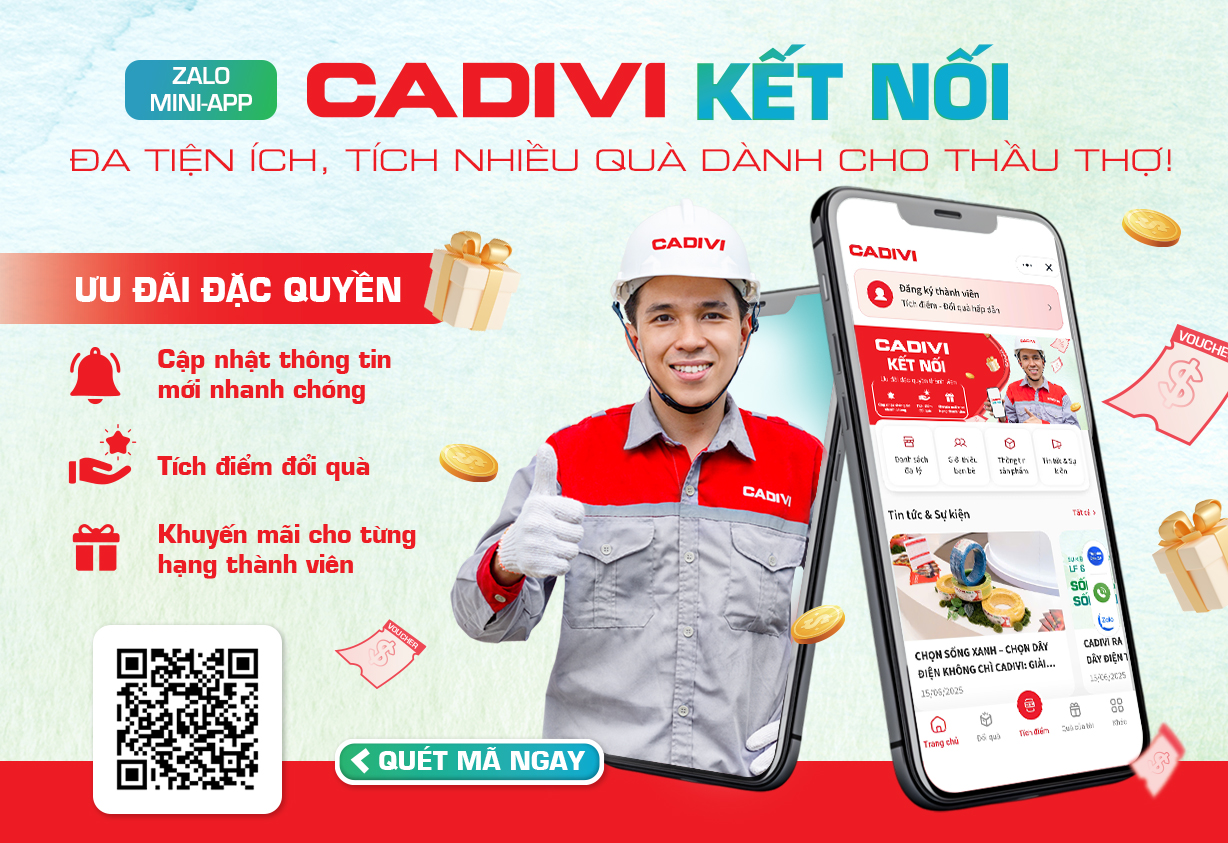 CADIVI chính thức ra mắt Zalo Mini App “CADIVI Kết Nối” - Ảnh 1. CADIVI chính thức ra mắt Zalo Mini App “CADIVI Kết Nối” - Ảnh 1.