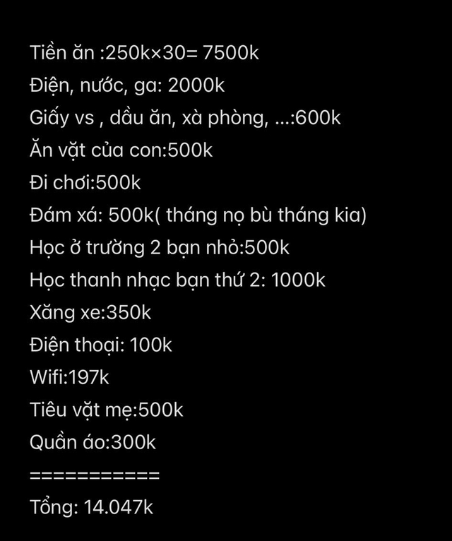 Bảng chi tiêu không ai chê nổi của cô vợ ở Hải Phòng- Ảnh 1. Bảng chi tiêu không ai chê nổi của cô vợ ở Hải Phòng- Ảnh 1.