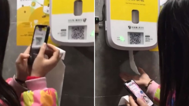 Nhà vệ sinh 'thông minh' của Trung Quốc bắt người dùng xem quảng cáo để lấy giấy vệ sinh- Ảnh 1.
