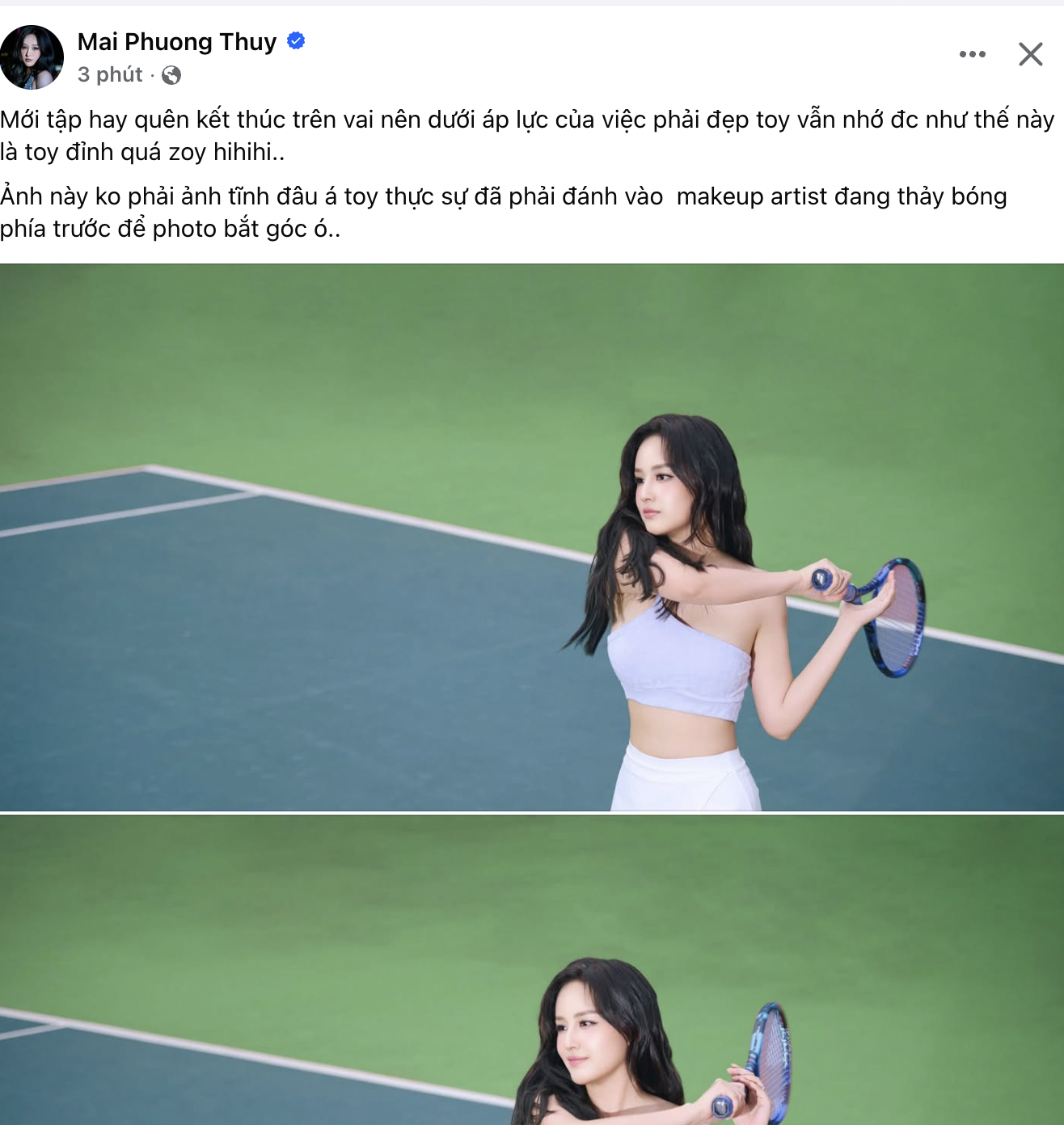 Mai Phương Thuý kể chuyện dở khóc dở cười khi chơi tennis- Ảnh 1. Mai Phương Thuý kể chuyện dở khóc dở cười khi chơi tennis- Ảnh 1.