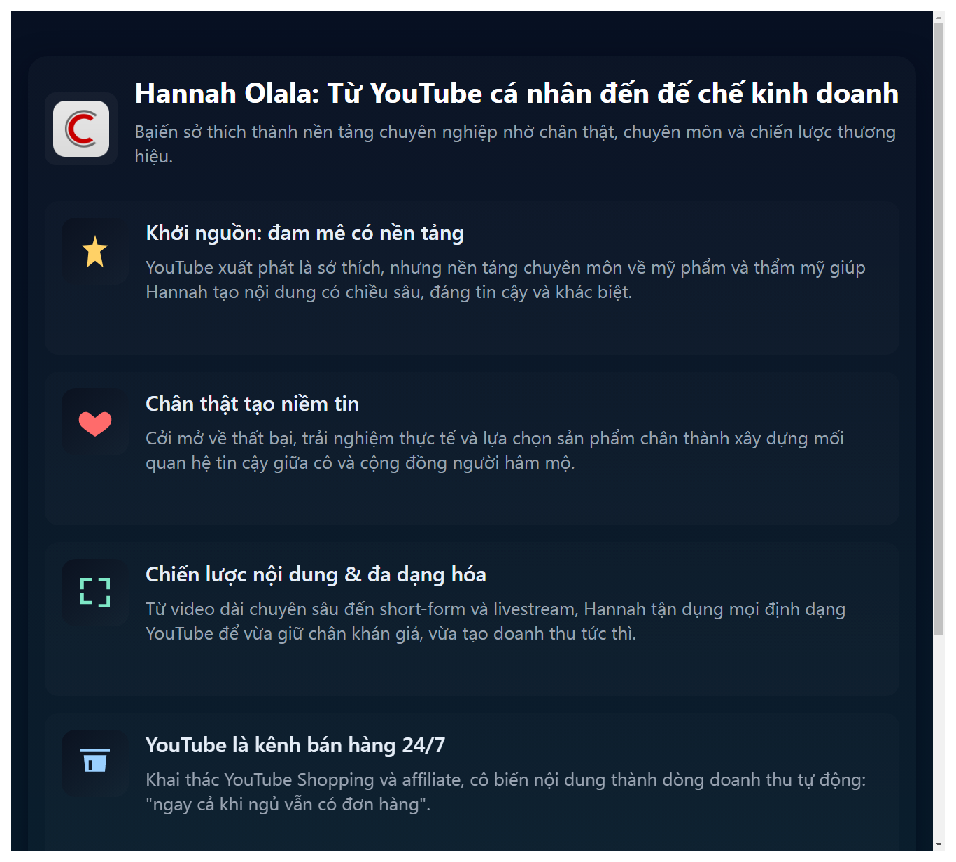 Hannah Olala: Từ sở thích cá nhân trên YouTube đến đế chế kinh doanh bền vững - Ảnh 1.