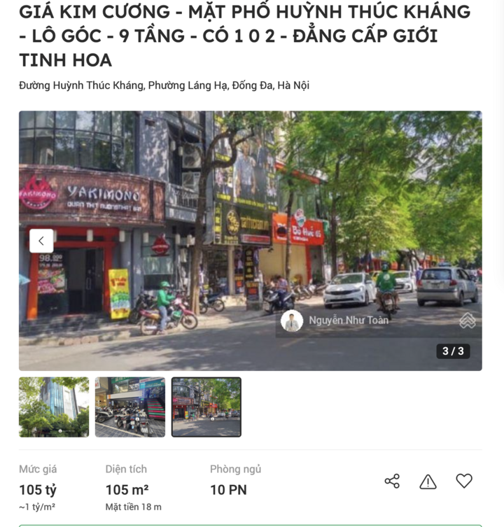 Không chỉ phố cổ, nhà mặt đường 1 tỷ đồng/m² xuất hiện la liệt ở Hà Nội