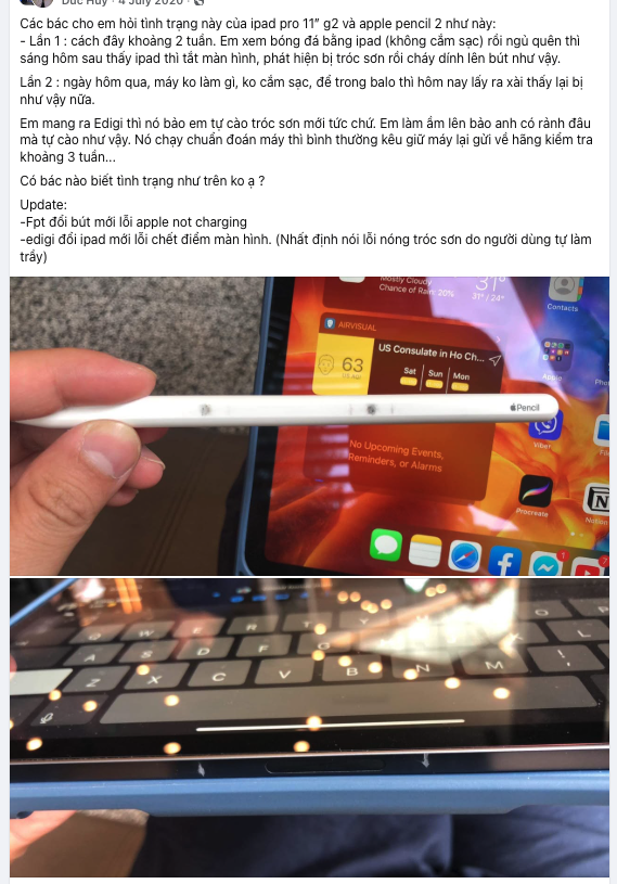 Apple Pencil xuất hiện vết giống cháy xém khi sạc với iPad: Bộ Công Thương yêu cầu Apple báo cáo - Ảnh 2.