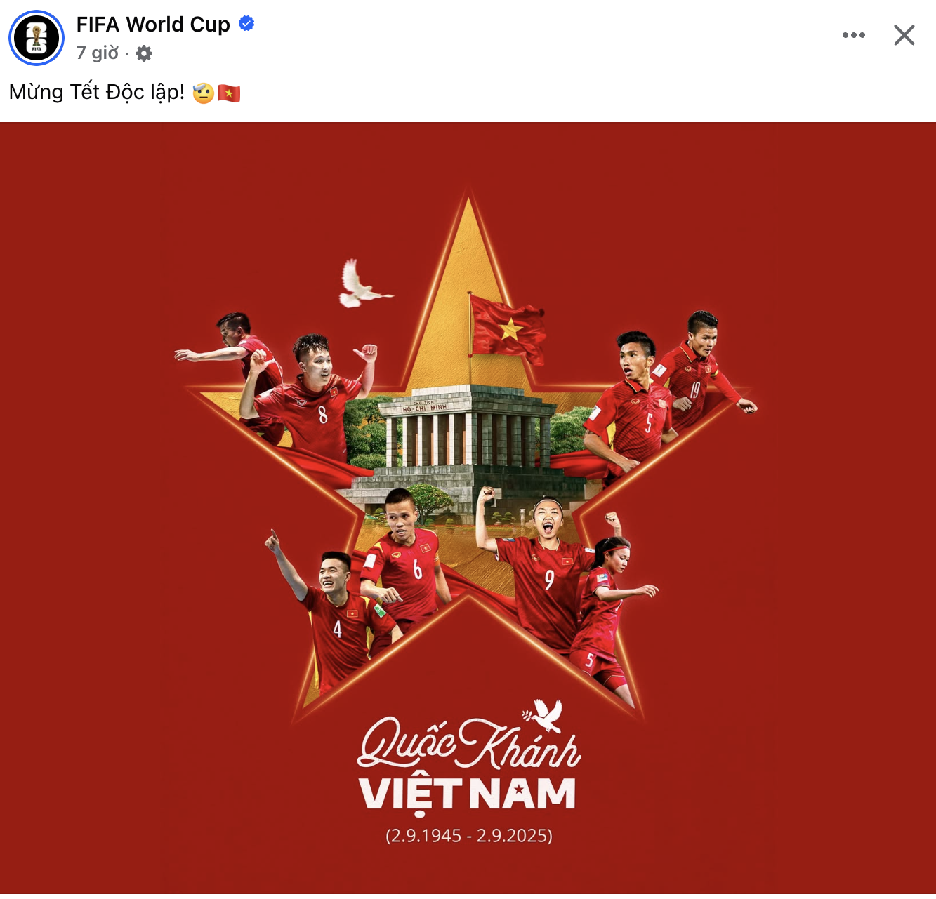 FIFA chúc mừng Quốc khánh của Việt Nam 2/9- Ảnh 1. FIFA chúc mừng Quốc khánh của Việt Nam 2/9- Ảnh 1.