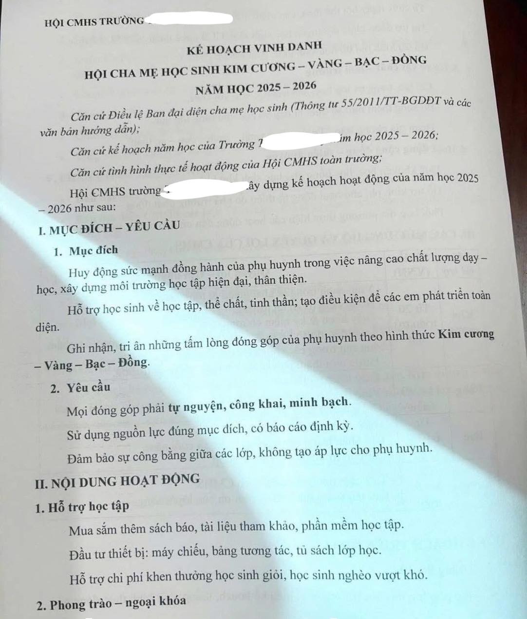 Xôn xao bảng kế hoạch XẾP HẠNG PHỤ HUYNH gây tranh cãi: Xem tiêu chí hạng kim cương, vàng, bạc mà toát mồ hôi!- Ảnh 1. Xôn xao bảng kế hoạch XẾP HẠNG PHỤ HUYNH gây tranh cãi: Xem tiêu chí hạng kim cương, vàng, bạc mà toát mồ hôi!- Ảnh 1.