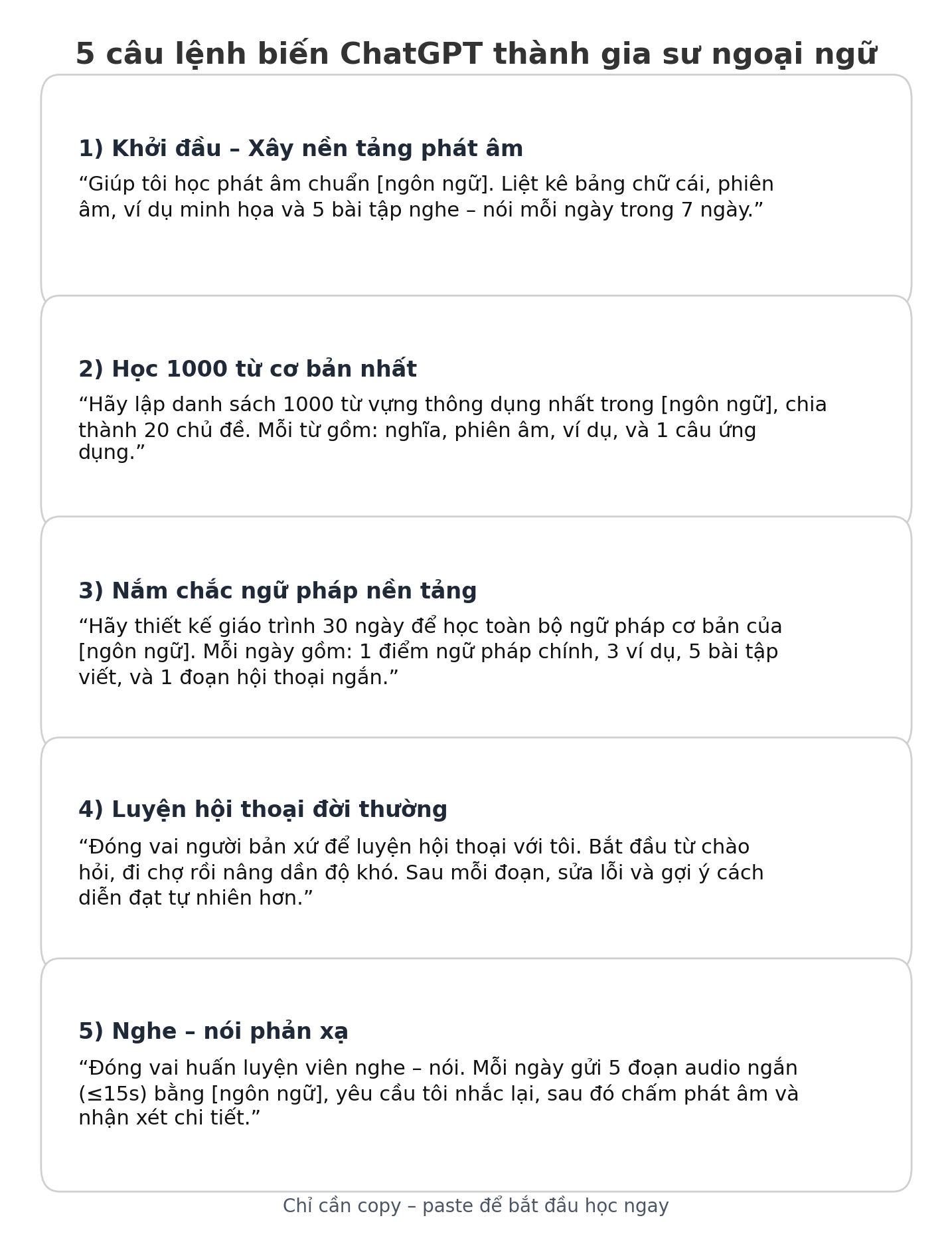 Không mất tiền triệu cho app học ngoại ngữ, 5 câu lệnh này biến ChatGPT thành gia sư miễn phí- Ảnh 1. Không mất tiền triệu cho app học ngoại ngữ, 5 câu lệnh này biến ChatGPT thành gia sư miễn phí- Ảnh 1.