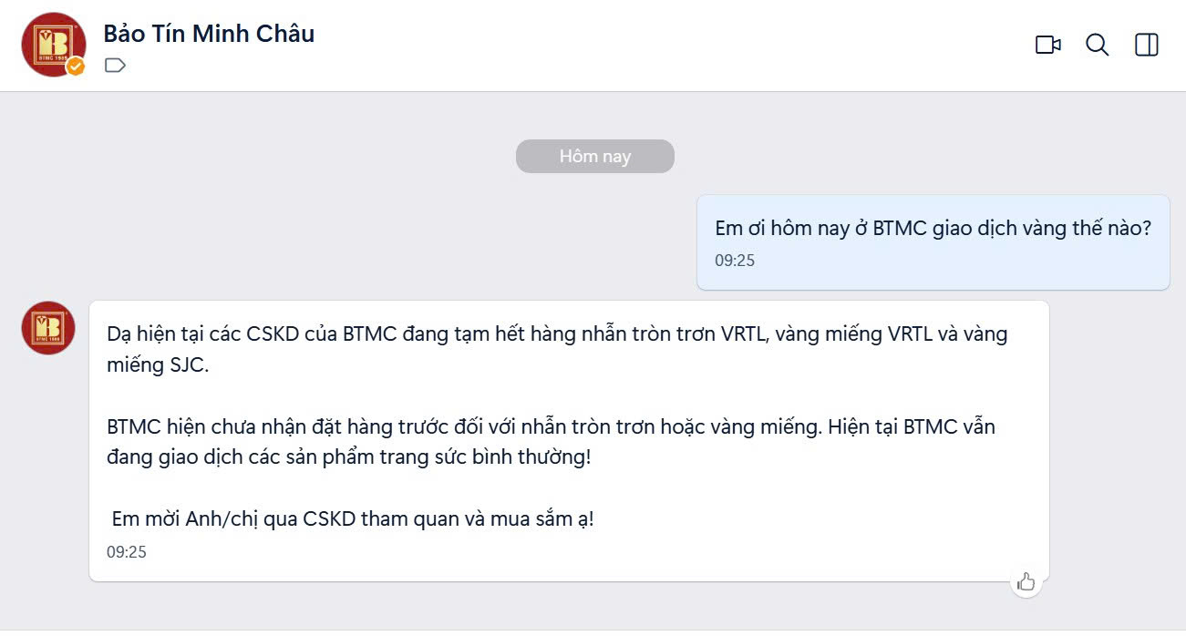 Vừa mở cửa phiên sáng, một nhà vàng lớn tại Hà Nội thông báo tạm hết vàng nhẫn và vàng miếng - Ảnh 1.