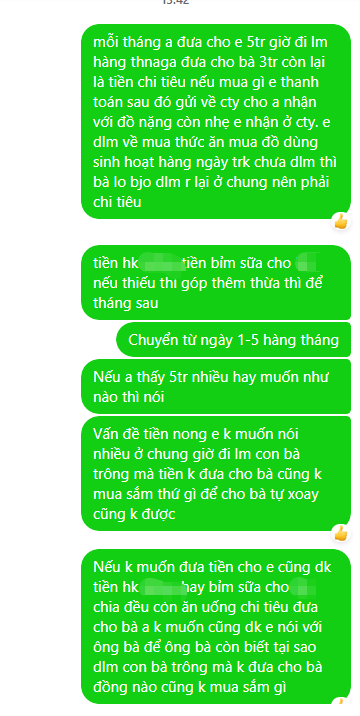 Nói chồng đưa 5 triệu/tháng mà mệt hơn đi hò đò, đoạn tin nhắn tiết lộ sự thật tệ hơn thế nữa- Ảnh 1.