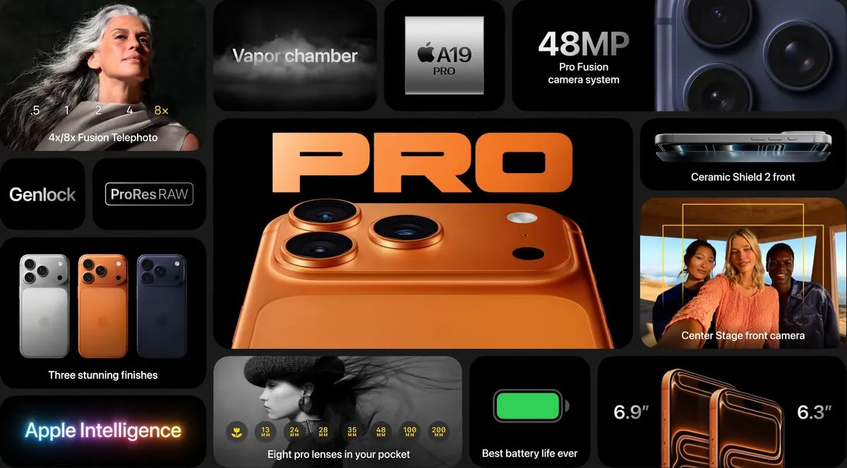 iPhone 17 ra mắt gây trầm trồ vì quá đẹp: iPhone 17 Air mỏng kiệt tác, dòng Pro tỏa sáng với camera mới- Ảnh 8. iPhone 17 ra mắt gây trầm trồ vì quá đẹp: iPhone 17 Air mỏng kiệt tác, dòng Pro tỏa sáng với camera mới- Ảnh 8.
