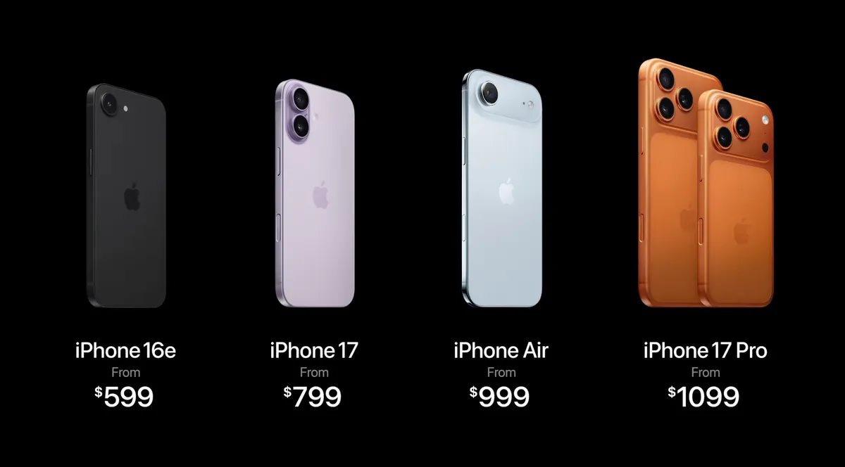 iPhone 17 ra mắt gây trầm trồ vì quá đẹp: iPhone 17 Air mỏng kiệt tác, dòng Pro tỏa sáng với camera mới- Ảnh 9. iPhone 17 ra mắt gây trầm trồ vì quá đẹp: iPhone 17 Air mỏng kiệt tác, dòng Pro tỏa sáng với camera mới- Ảnh 9.