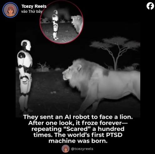 Video sư tử run sợ trước robot AI hút hơn 30.000 lượt quan tâm: Chuyên gia vào cuộc hé lộ sự thật- Ảnh 1.