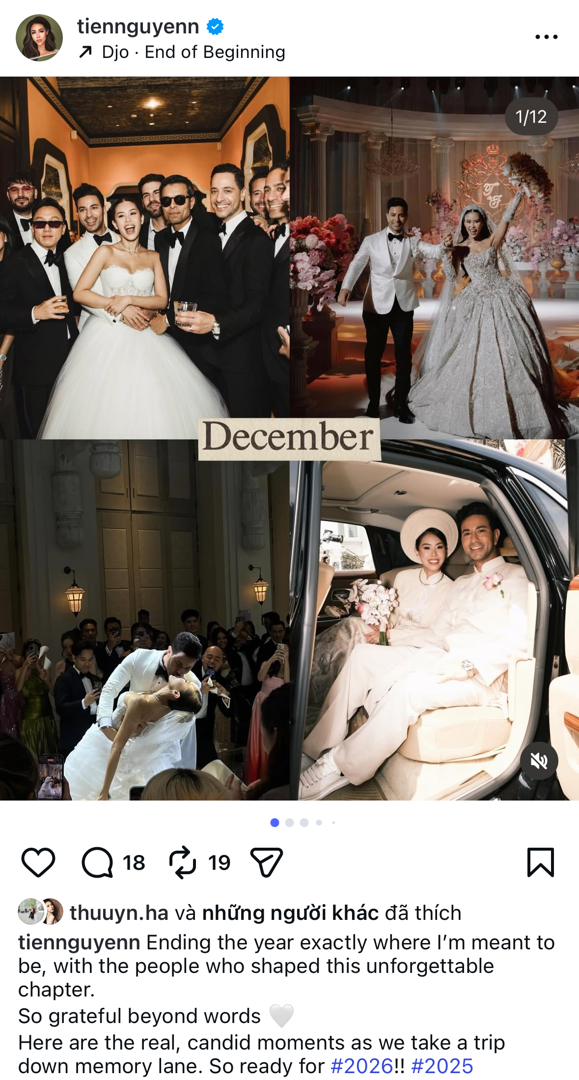 Tiên Nguyễn và Hiếu nguyễn: Những khoảnh khắc đón năm mới bên gia đình tỷ phú - Ảnh 1.