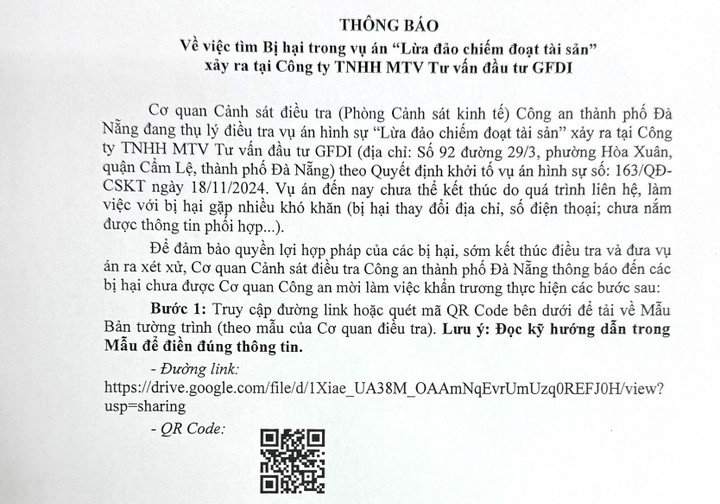 Công an Đà Nẵng điều tra vụ Lừa đảo GFDI chiếm đoạt hơn 3 . 700 Tỷ đồng - Ảnh 1.