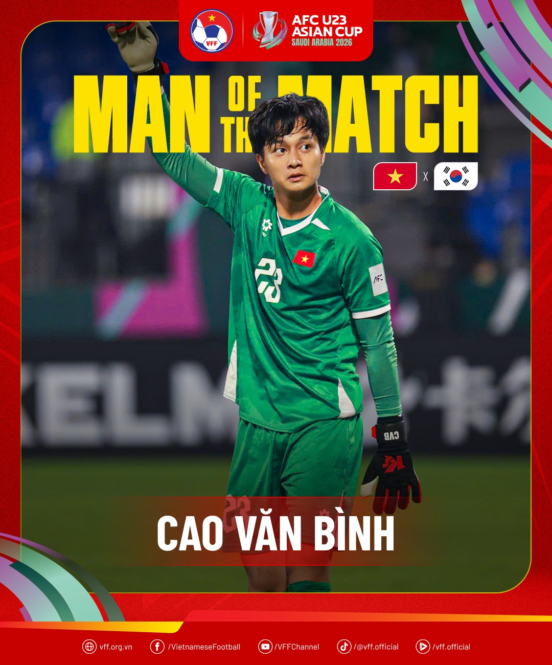 Thủ môn Cao Văn Bình: Hành trình từ tiền đạo đến người gác đền U23 Việt Nam - Ảnh 1. Thủ môn Cao Văn Bình: Hành trình từ tiền đạo đến người gác đền U23 Việt Nam - Ảnh 1.