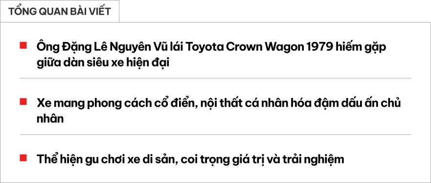 Ông Đặng Lê Nguyên Vũ khoe Toyota Crown Wagon hiếm có trên phố năm 2026 - Ảnh 1. Ông Đặng Lê Nguyên Vũ khoe Toyota Crown Wagon hiếm có trên phố năm 2026 - Ảnh 1.