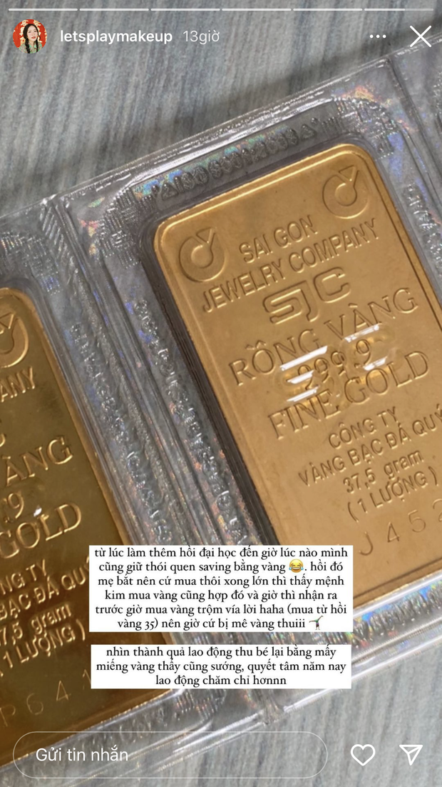 Giá vàng hơn 19 triệu/chỉ, một gái xinh khoe "bộ sưu tập": Từng bị mẹ ép mua vàng, giờ lại tự mình mê - Ảnh 2.