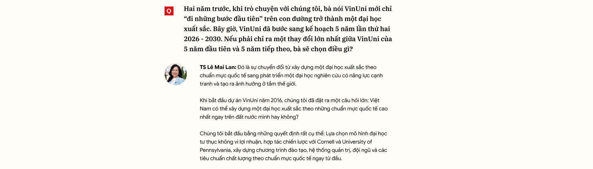 TS Lê Mai Lan: Gần 10 năm theo đuổi giấc mơ đưa VinUni vào Top 100 thế giới - Ảnh 2.