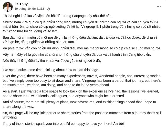 Cựu 'nữ tướng' VinFast bất ngờ lập kênh riêng sau khi kết thúc 18 năm đồng hành cùng Tập đoàn - Ảnh 1.