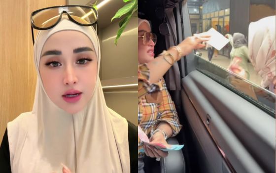 Nữ influencer xinh đẹp người Indonesia gây tranh cãi vì hành động ném tiền từ ôtô như 'bố thí' - Ảnh 2. Nữ influencer xinh đẹp người Indonesia gây tranh cãi vì hành động ném tiền từ ôtô như 'bố thí' - Ảnh 2.