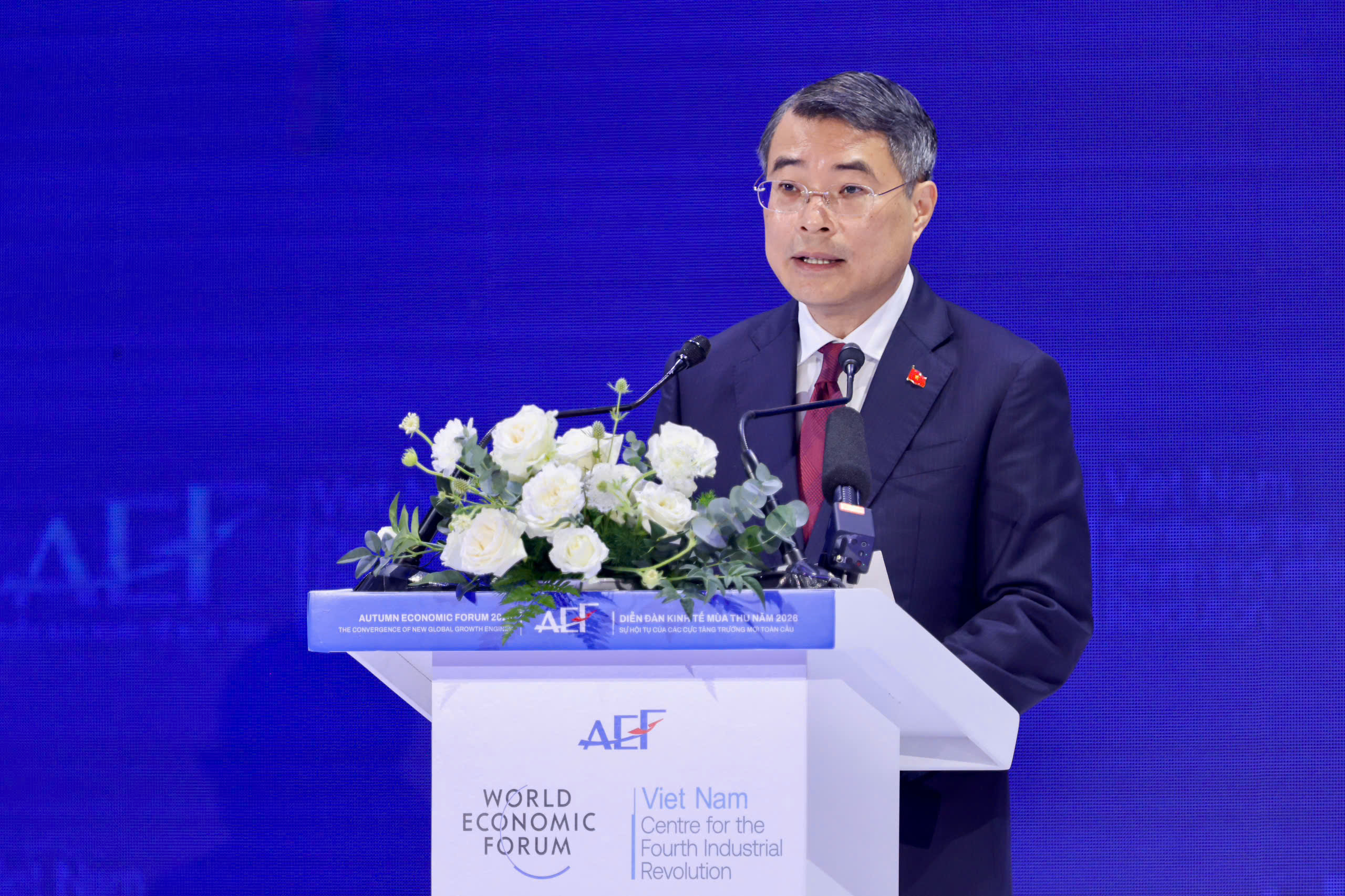 Thủ tướng L&ecirc; Minh Hưng ph&aacute;t biểu tại AEF 2026